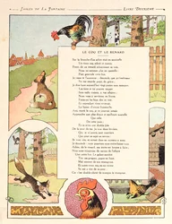 Il gallo e la volpe, illustrazione da 